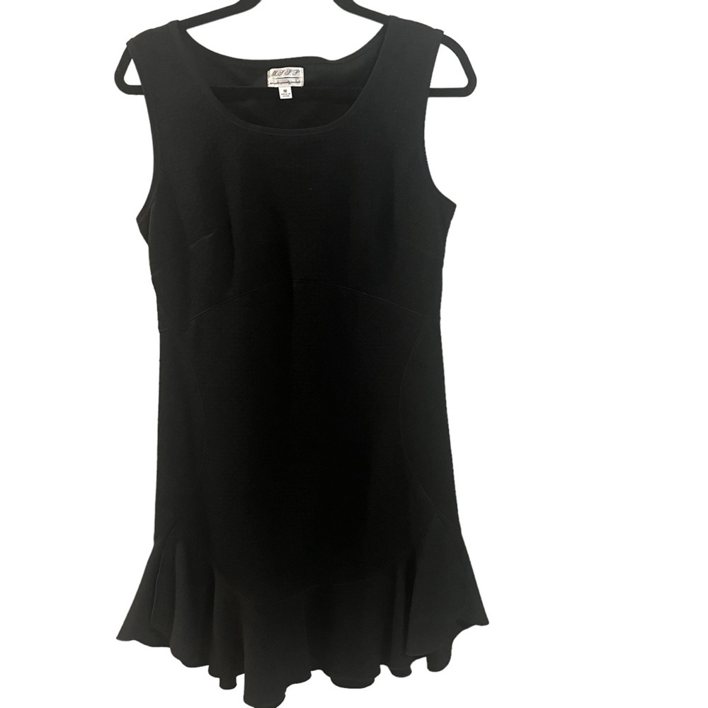 MSSP Max Studio Black Sleeveless Brocade Knit Fit and Flare Dress Size M